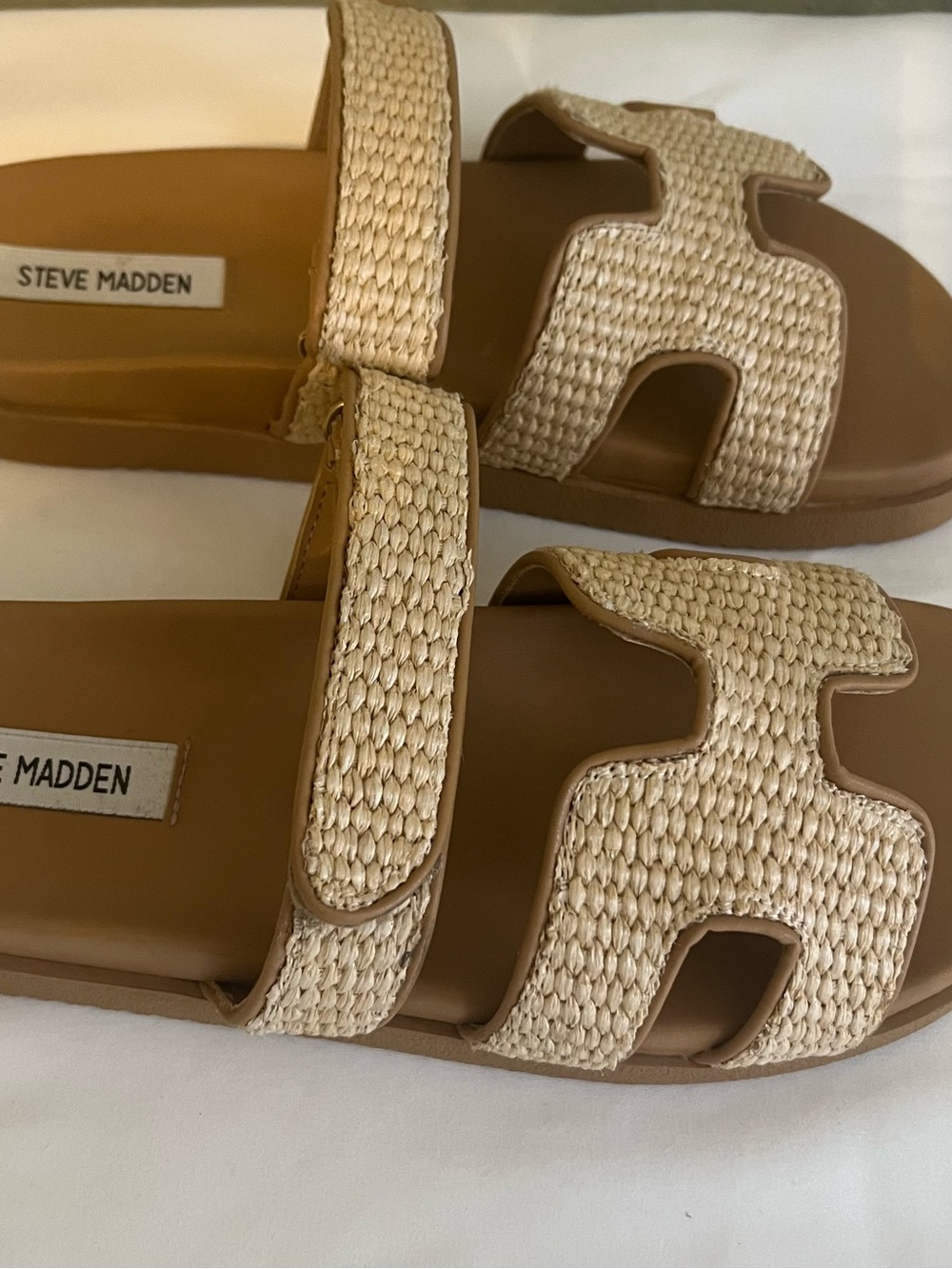 Steve Madden Woven Raffia Slide Sandals Size 9.5